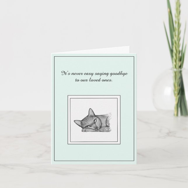 Beautiful Russian Blue Cat Sympathy Card (Front)