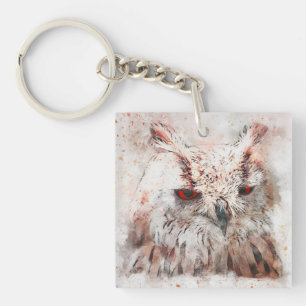 Beautiful Rust Accent Owl  Key Ring