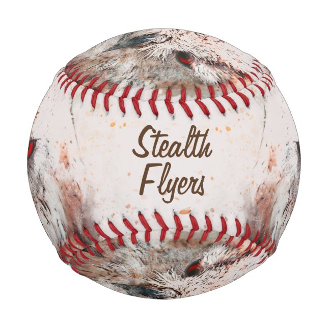 Beautiful Rust Accent Owl Personal Baseball (Back)