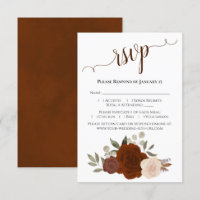 Beautiful Rust Orange Watercolor Roses Wedding