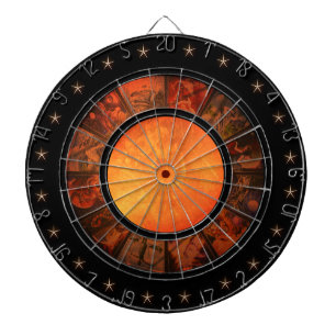 Beautiful Rust Zodiac Wheel Regulation Dartboard