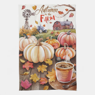 Beautiful Rustic and Nostalgic Autumn in the Farm Tea Towel