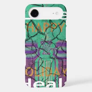 Beautiful rustic cracked mud love heals text art