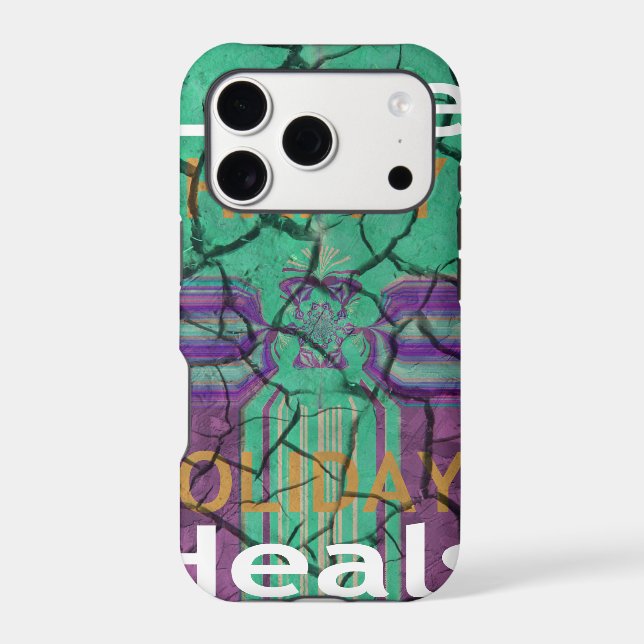 Beautiful rustic cracked mud love heals text art (Back)