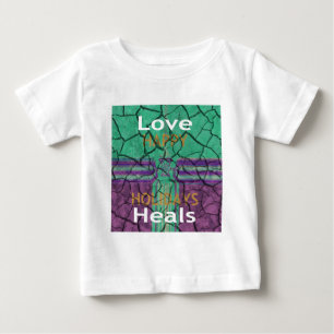 Beautiful rustic cracked mud love heals text art baby T-Shirt