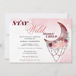 Beautiful Rustic Crescent Moon Mandala Invitation