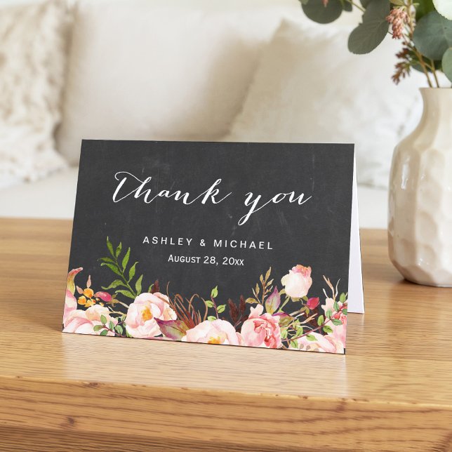 Beautiful Rustic Floral Chalkboard Thank You (Creator Uploaded)