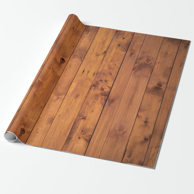 Beautiful Rustic Knotty Pine Wooden Wrapping Paper (Unrolled)