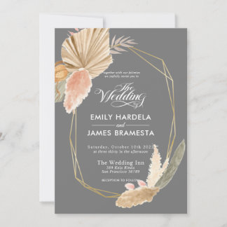 Beautiful Rustic Leaves Watercolor Budget Wedding Invitation