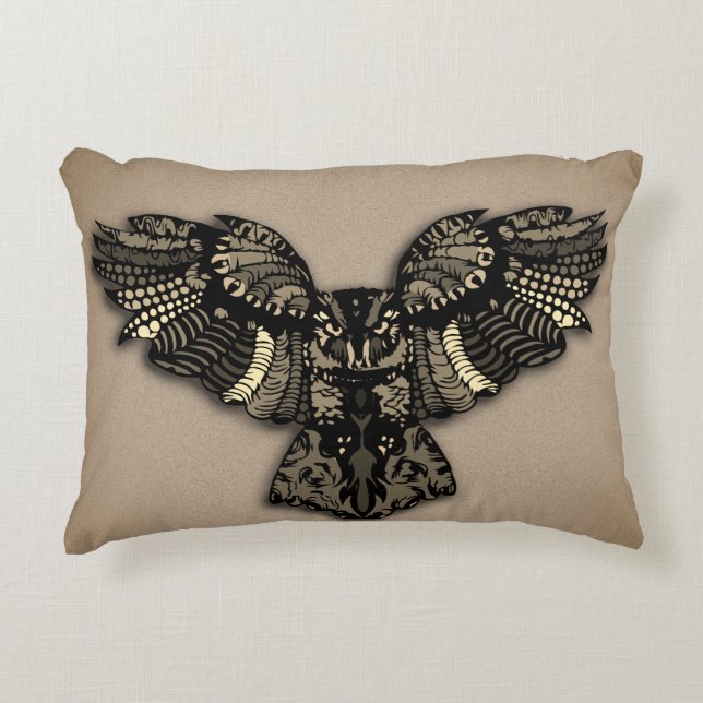 Beautiful Rustic Owl Decorative Cushion (Front)