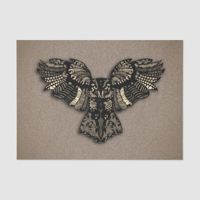 Beautiful Rustic Owl Tissue Paper (Front)