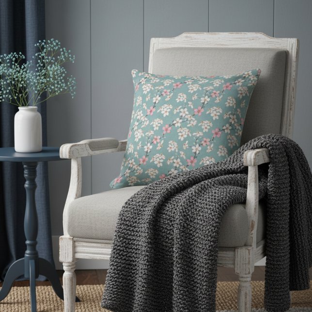 Beautiful Rustic Vintage Cherry Blossoms  Cushion (Creator Uploaded)