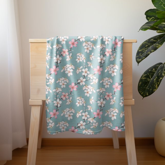 Beautiful Rustic Vintage Cherry Blossoms  Sherpa Blanket (Creator Uploaded)