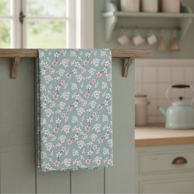 Beautiful Rustic Vintage Cherry Blossoms  Tea Towel (Creator Uploaded)