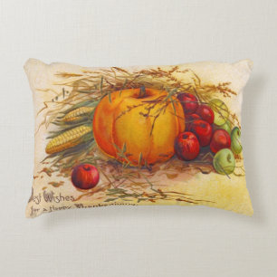 Beautiful Rustic Vintage Happy Thanksgiving Decorative Cushion