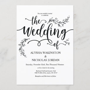 Beautiful Rustic Wedding Invitation Card