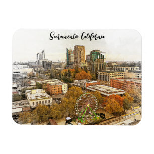Beautiful Sacramento California City View Magnet