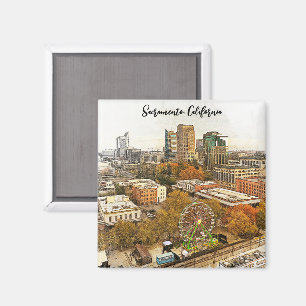 Beautiful Sacramento California City View Magnet