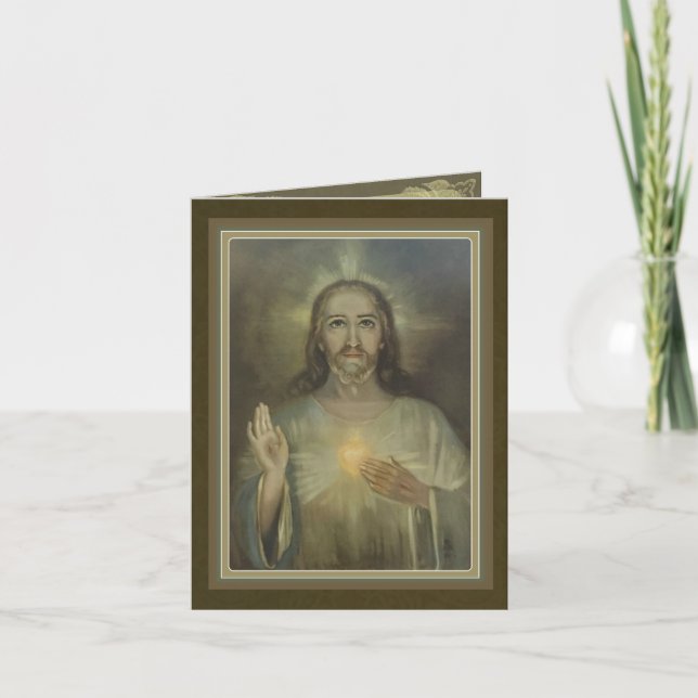 Beautiful Sacred Heart of Jesus Greeting Card (Front)