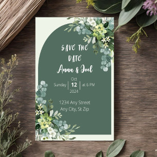 Beautiful Sage Greenery Wedding Invitation