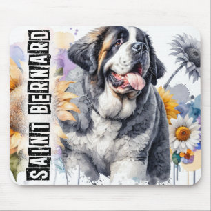 Beautiful Saint Bernard Dog Mouse Mat