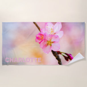 Beautiful Sakura Cherry Blossoms Beach Towel