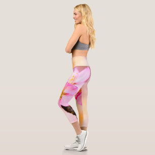 Beautiful Sakura Cherry Blossoms Capri Leggings