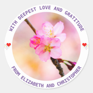 Beautiful Sakura Cherry Blossoms Classic Round Sticker
