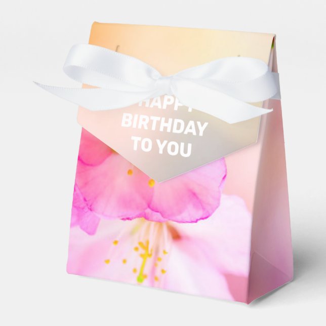 Beautiful Sakura Cherry Blossoms Favour Box (Front Side)