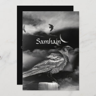 Beautiful Samhain Blessing Moon Raven Crows