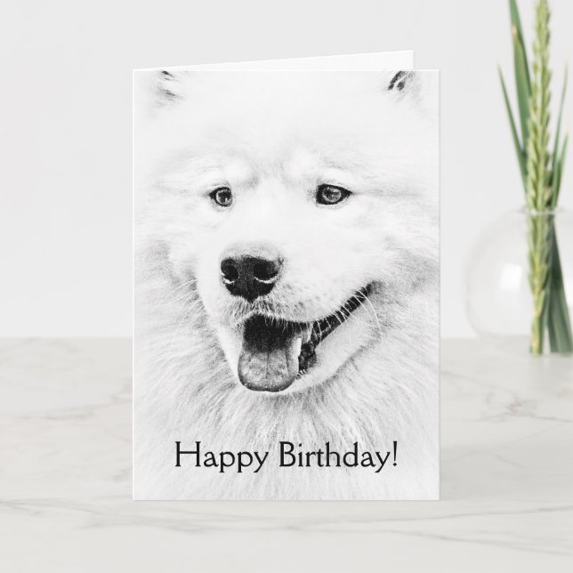 Beautiful Samoyed dog art Card (Front)