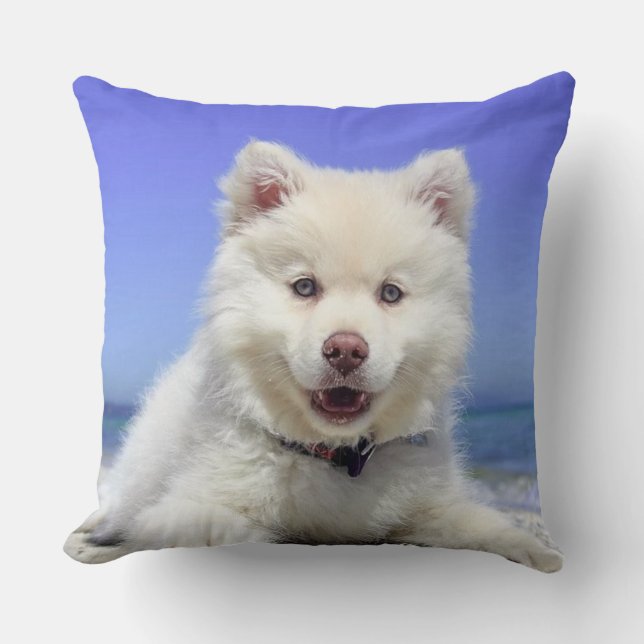 Beautiful Samoyed Dog Cushion (Front)
