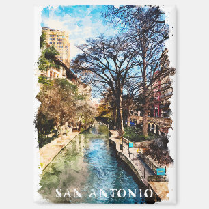 Beautiful San Antonio Texas Vintage City  Magnet