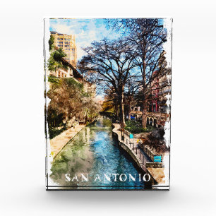 Beautiful San Antonio Texas Vintage City  Photo Block