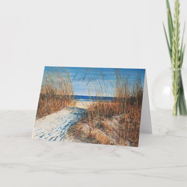 Beautiful Sand Dunes Beach Painting Thank You (Front)