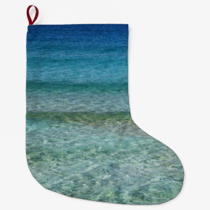 Beautiful Sandy Beach Large Christmas Stocking