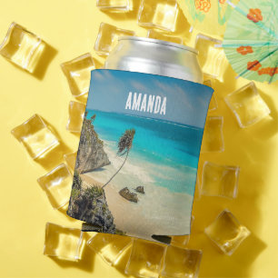 Beautiful Sandy Beach Tropical Paradise  Can Cooler