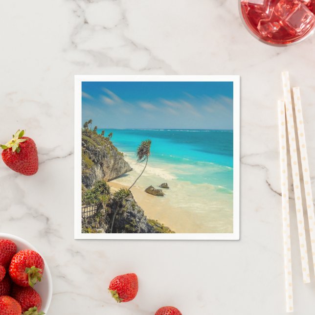 Beautiful Sandy Beach Tropical Paradise  Napkin (Insitu)