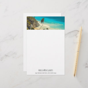 Beautiful Sandy Beach Tropical Paradise Stationery