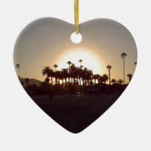 Beautiful Santa Barbara beach sunset Ceramic Tree Decoration