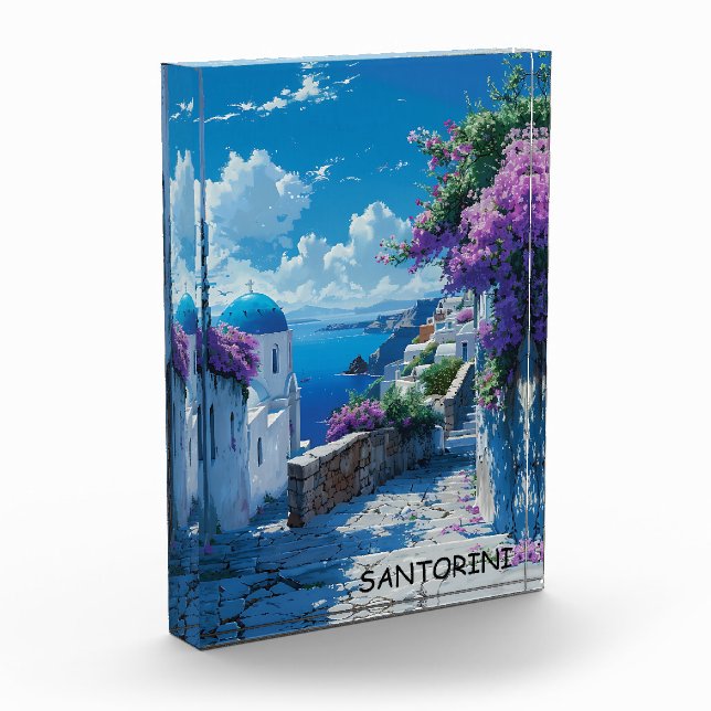 Beautiful Santorini Greece Ocean View Photo Block (Left)