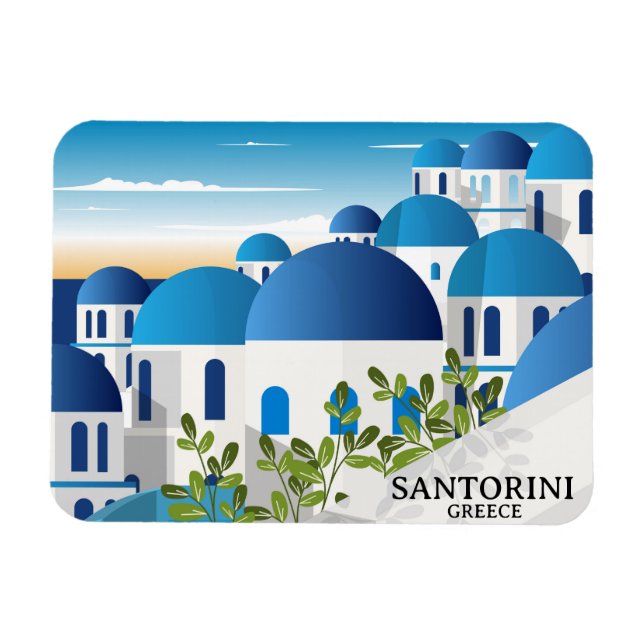Beautiful Santorini Greece Photo Magnet (Horizontal)