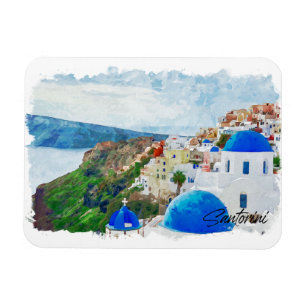 Beautiful Santorini Greece Scenery Travel Magnet