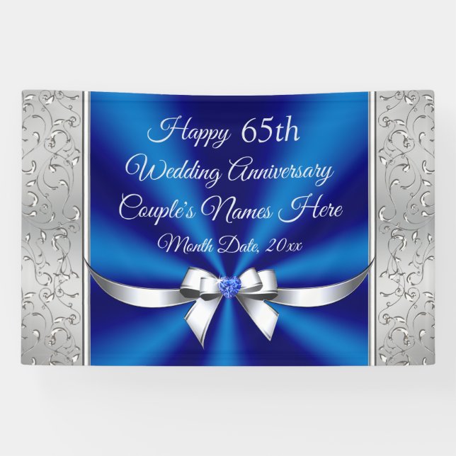 Beautiful, Sapphire Blue, 65th Anniversary Banners (Horizontal)