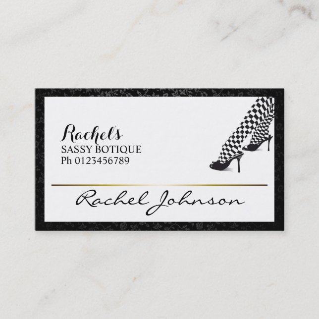 Beautiful Sassy Unique Elegant Botique Business Card (Front)