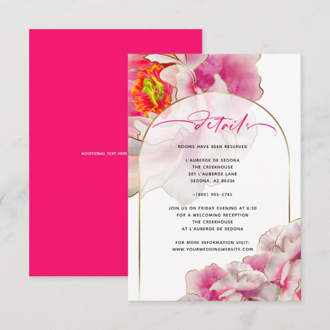 Beautiful Scarlet Peony Floral Details Card (Front/Back)