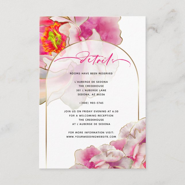 Beautiful Scarlet Peony Floral Details Card (Front)