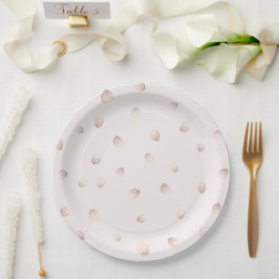 beautiful scattering pink petals paper plate