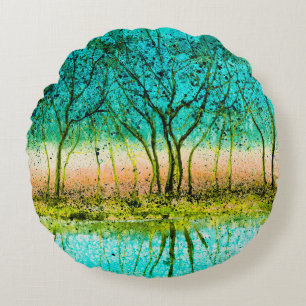 beautiful scenerybackground,colorful,autumn,beauti round cushion