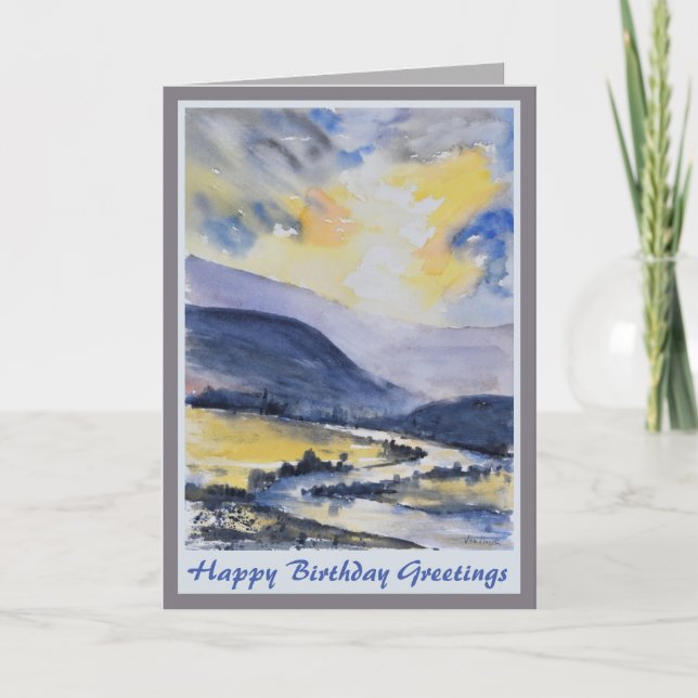 Beautiful Scenic Mountain Men's Birthday Card (Front)